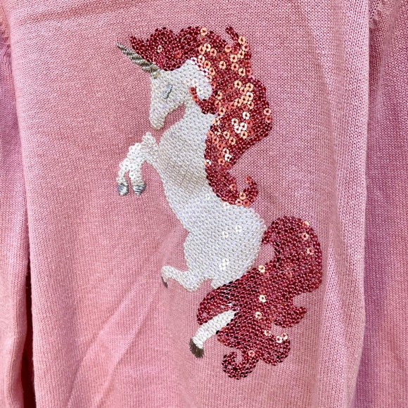 Pink unicorn sequined sweater 5T - Picture 3 of 5